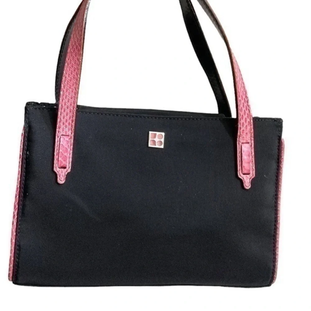 Kate spade black nylon and pink mini tote bag made in Italy rare